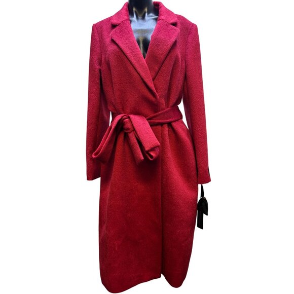 Katherine Kelly Jackets & Blazers - Katherine Kelly Womens Red Belted Wool/Alpaca Coat Size 12